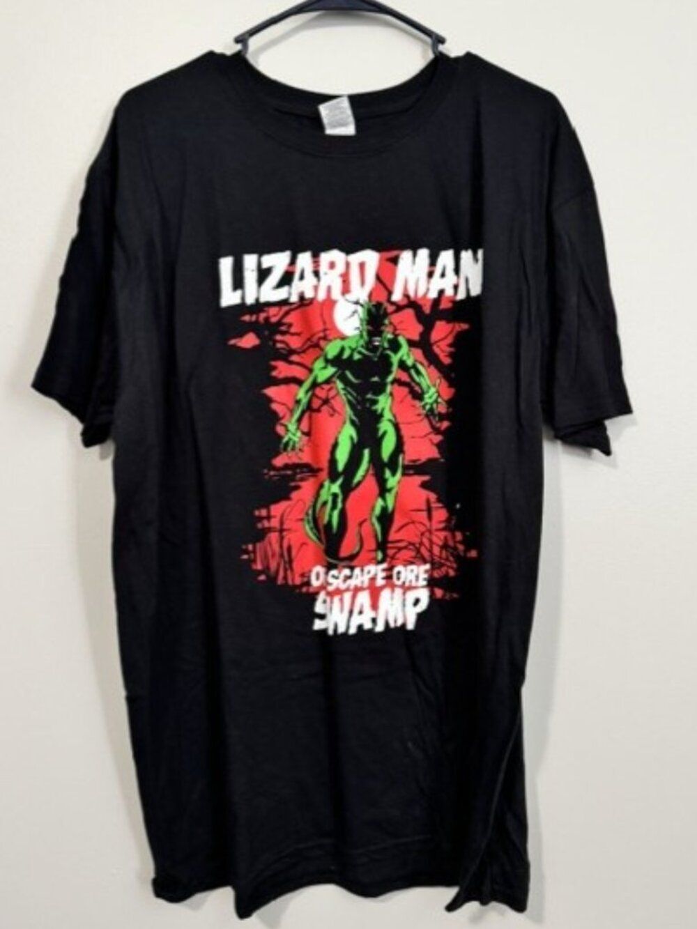 Men's Gildan Short Sleeve T Shirt Lizard Man of Scape Ore Swamp Size XL